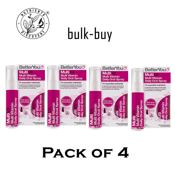 BetterYou MultiVit Oral Spray  25 ml (Pack of 4)