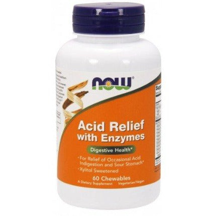 Acid Relief with Enzymes NOW Foods Digestive Health 60 chewables