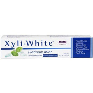 XyliWhite Platinum Mint Toothpaste Gel w/Baking Soda NOW Foods - 181 grams