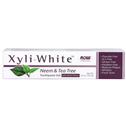 XyliWhite Neem & Tea Tree Toothpaste Gel NOW Foods 181 grams