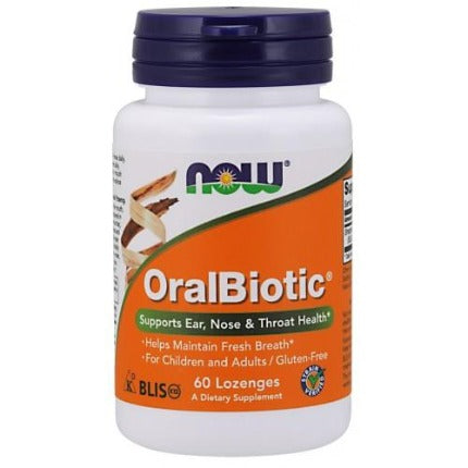 OralBiotic NOW Foods Supports Ear, Nose & Throat Health 60 lozenges