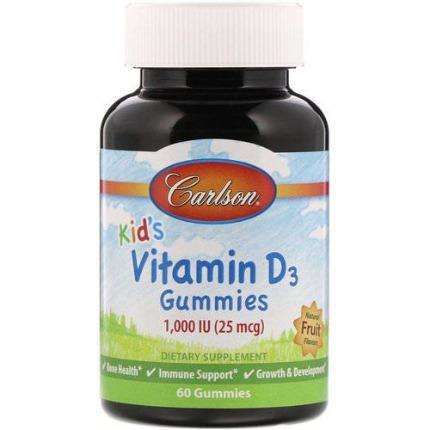 Kid's Vitamin D3 Gummies Carlson Labs 60 gummies