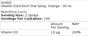 Vitamin D3LICIOUS Oral Spray ActiKid 30 ml