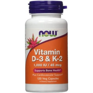 Vitamin D-3 & K-2 NOW Foods 120vcaps