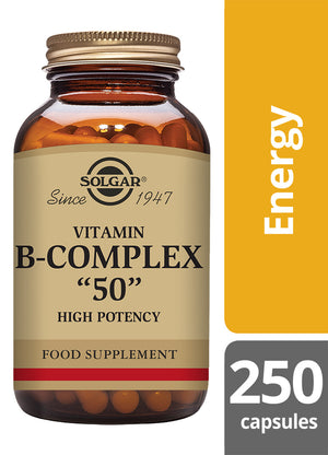 Solgar Vitamin B-Complex ''50'' High Potency Vegetable Capsules - Pack of 250
