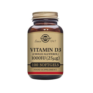 Solgar Vitamin D3 1000 IU (25 µg) Softgels - Pack of 100