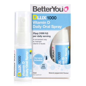 DLux 1000 Daily Vitamin D Oral Spray BetterYou 15 ml Vitamin D 1000IU Spray Vitamin D 25ug