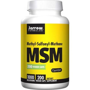 MSM (Methyl-Sulfonyl-Methane Sulfur) Jarrow Formulas 1000mg - 200 vcaps