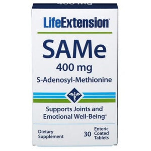 SAMe S-Adenosyl-Methionine Life Extension 400mg - 30 enteric coated tabs