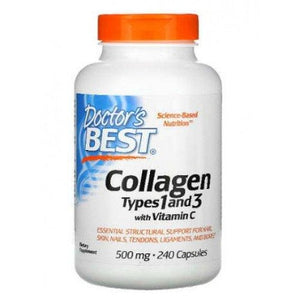 Collagen Types 1 and 3 with Vitamin C Doctor's Best 500mg - 240 caps
