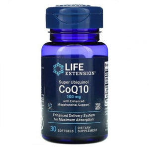 Super Ubiquinol CoQ10 with Enhanced Mitochondrial Support Life Extension 100mg - 30 softgels