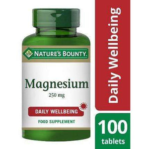 Nature's Bounty Magnesium 250 mg Tablets - Pack of 100