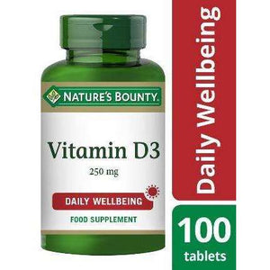 Nature's Bounty Vitamin D3 25 µg (1000 IU) Tablets - Pack of 100