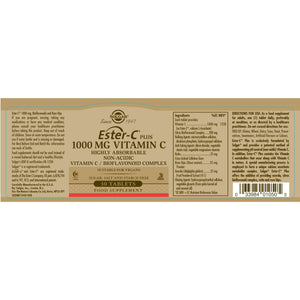 Solgar® Ester-C Plus 1000 mg Vitamin C Tablets - Pack of 30