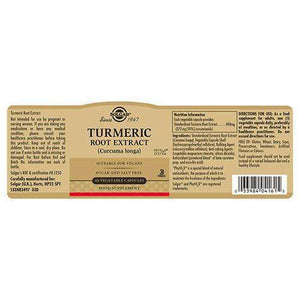 Solgar® Turmeric Root Extract Vegetable Capsules - Pack of 60