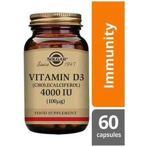 Solgar Vitamin D3 (Cholecalciferol) 4000IU 60 Vegetable Capsules