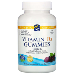 Vitamin D3 Gummies Nordic Naturals 1000 IU Wild Berry - 120 gummies