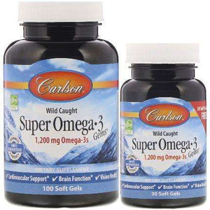 Wild Caught Super Omega-3 Gems Carlson Labs - 100 + 30 softgels